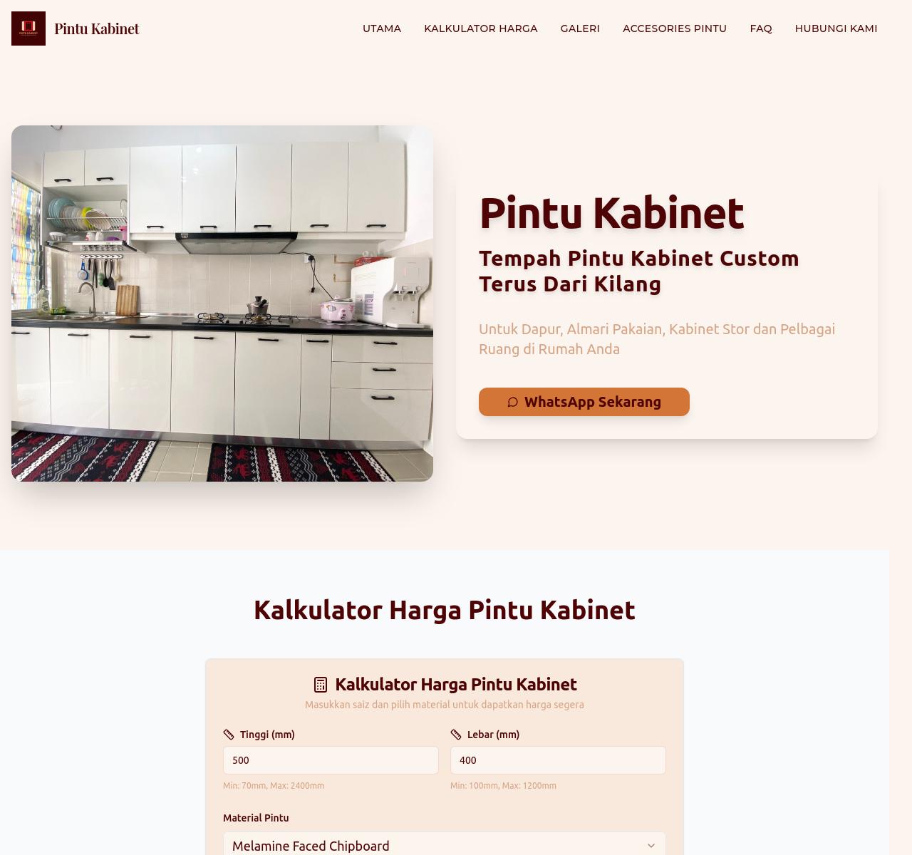 PintuKabinet Cabinet Door Manufacturer Website
